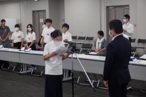 0823報告会　敦賀市長からのメッセージ伝達