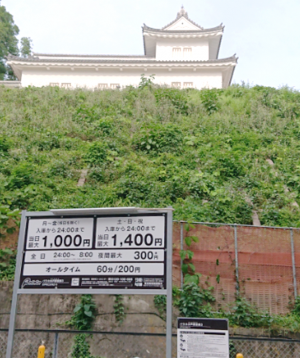 水戸市三の丸パラカの看板　茶色を使用