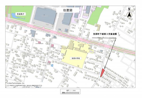笠原町下組第3児童遊園の位置図