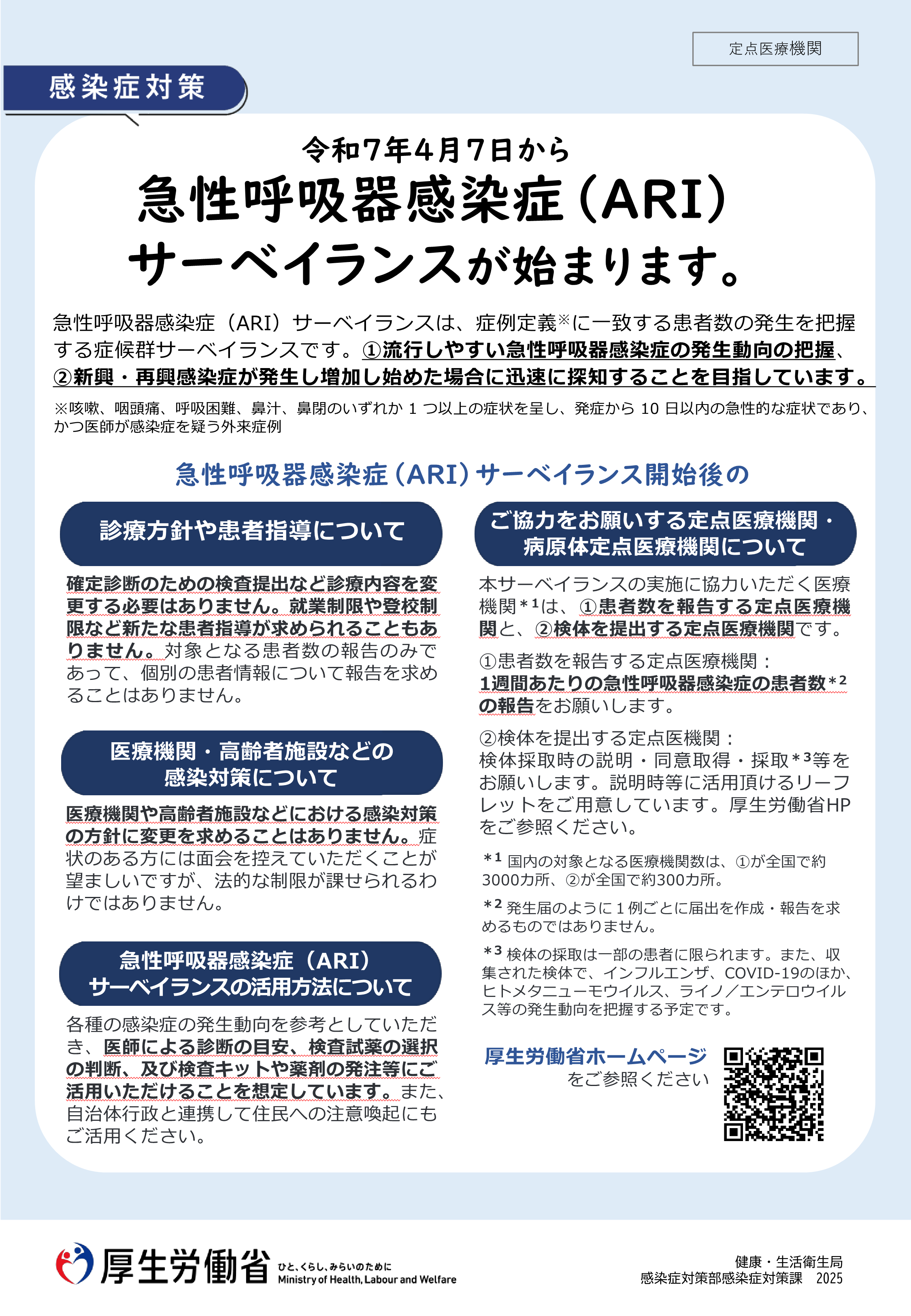 急性呼吸器感染症（Ari）サーベイランスが始まります（医療機関向け）