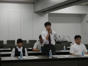 日中友好交流都市中学生卓球交歓大会結団式