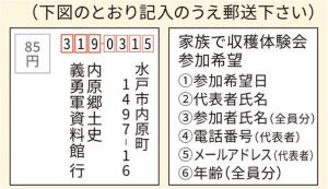 収穫体験ハガキ