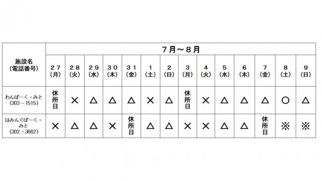 一時預かり空き状況