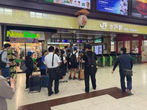 水戸駅出発前